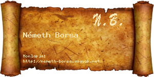 Németh Borsa névjegykártya